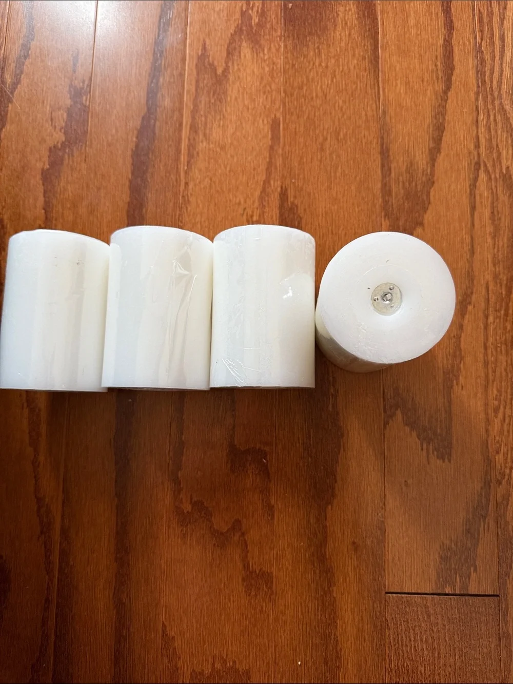 White Pillar Candles, Set of 4